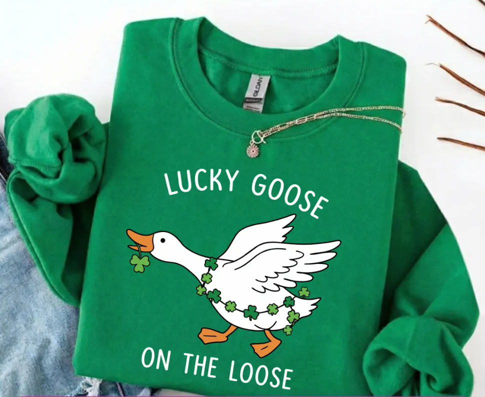 St.Pattys Day Goose- Crewneck